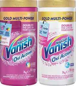 IGA Vanish NapiSan Gold Oxi Action 2kg Selected Varieties offer