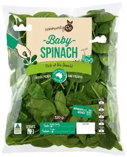 IGA Community Co Baby Spinach 120g offer