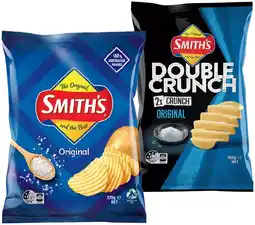 IGA Smith's Crinkle Cut or Double Crunch Chips 150‑170g Selected Varieties offer