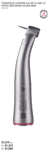 Henry Schein TORQTECH CONTRA CA-5IF-O-UM 1:5 OPTIC RED BAND ULTRA MINI MORITA offer
