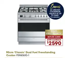 Designer Appliances 90cm 'Classic' Dual Fuel Freestanding Cooker FS9606XS-1 offer