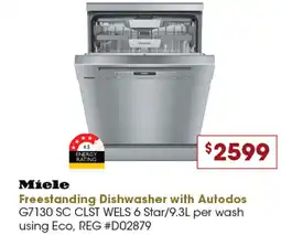 Designer Appliances Freestanding Dishwasher with Autodos G7130 SC CLST WELS 6 Star/9.3L per wash using Eco, REG #D02879 offer