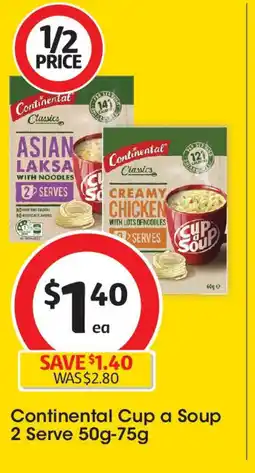 Coles Continental Cup a Soup 2 Serve 50g-75g offer