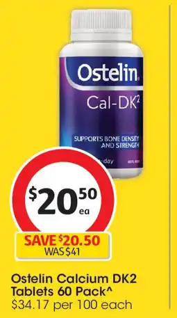 Coles Ostelin Calcium DK2 Tablets 60 Pack offer