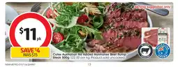 Coles Coles Australian No Added Hormones Beef Rump Steak 500g offer