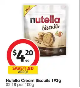 Coles Nutella Cream Biscuits 193g offer