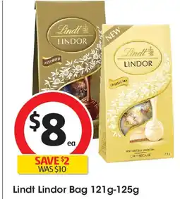Coles Lindt Lindor Bag 121g-125g offer