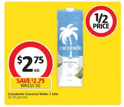 Coles Cocobella Coconut Water 1 Litre offer