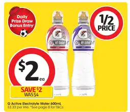 Coles G Active Electrolyte Water 600mL offer