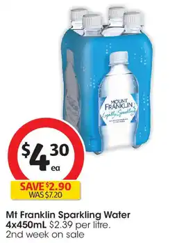 Coles Mt Franklin Sparkling Water 4x450mL offer