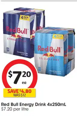 Coles Red Bull Energy Drink 4x250mL offer