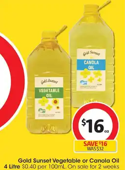 Coles Gold Sunset Vegetable or Canola Oil offer