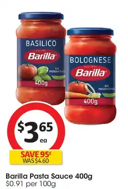 Coles Barilla Pasta Sauce 400g offer