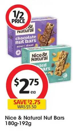 Coles Nice & Natural Nut Bars 180g-192g offer