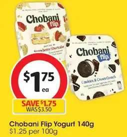 Coles Chobani Flip Yogurt 140g offer