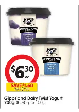 Coles Gippsland Dairy Twist Yogurt 700g offer