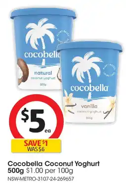 Coles Cocobella Coconut Yoghurt 500g offer