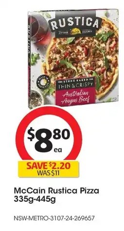 Coles McCain Rustica Pizza 335g-445g offer