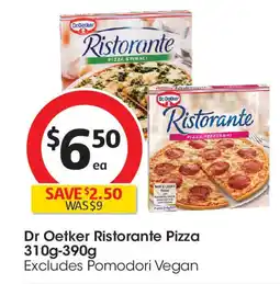 Coles Dr Oetker Ristorante Pizza 310g-390g offer