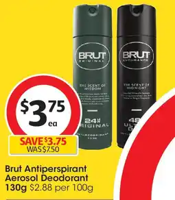 Coles Brut Antiperspirant Aerosol Deodorant 130g offer