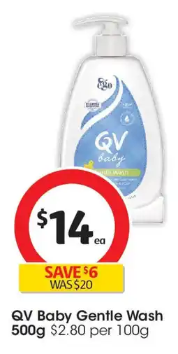Coles QV Baby Gentle Wash 500g offer