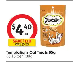 Coles Temptations Cat Treats 85g offer
