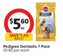 Coles Pedigree Dentastix 7 Pack offer