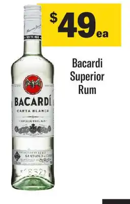 Coles Bacardi Superior Rum offer