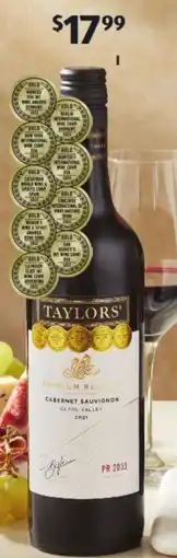 ALDI Taylors premium release cabernet sauvignon 750ml offer