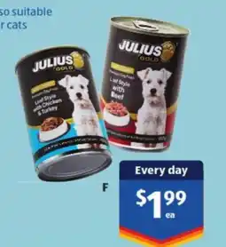 ALDI Julius gold loaf style dog food 400g offer