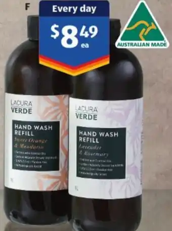 ALDI Lacura verde hand wash refill offer