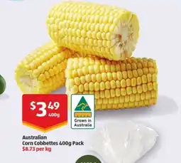 ALDI Australian Corn Cobbettes 400g Pack offer