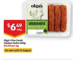 ALDI Olga's Fine Foods Chicken Kofta 500g offer