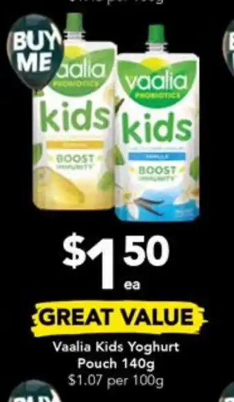 Drakes Vaalia Kids Yoghurt offer