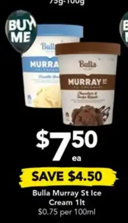Drakes Bulla Murray St Ice Cream 1lt offer