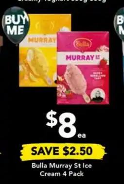Drakes Bulla Murray St Ice Cream 4 Pack offer