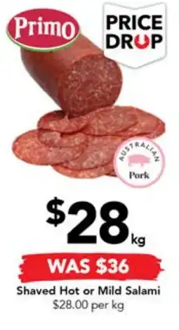 Drakes Shaved Hot or Mild Salami offer