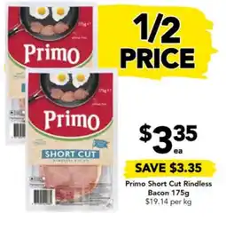 Drakes Primo Short Cut Rindless Bacon 175g offer