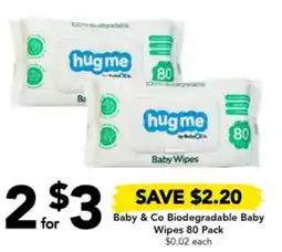 Drakes Baby & Co Biodegradable Baby Wipes 80 Pack $0.02 each offer
