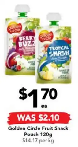 Drakes Golden Circle Fruit Snack Pouch 120g offer