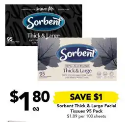 Drakes Sorbent Thick & Large Facial Tissues 95 Pack offer