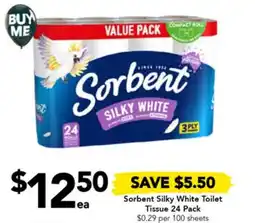 Drakes Sorbent Silky White Toilet Tissue 24 Pack offer