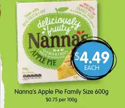 Spudshed Nanna's Apple Pie Family Size 600g $0.75 per 100g offer