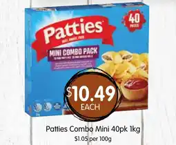 Spudshed Patties Combo Mini 40pk 1kg offer