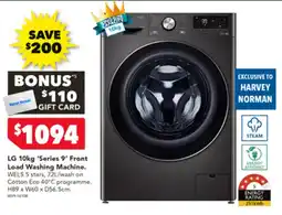 Harvey Norman LG 10kg 'Series 9' Front Load Washing Machine. offer