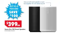 Harvey Norman Sonos Era 100 Smart Speaker. offer