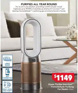 Harvey Norman Dyson 'Purifier Hot+Cool™™ Formaldehyde Purifying Fan Heater. HPOPWG offer