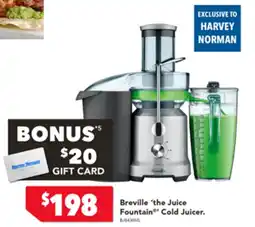 Harvey Norman Breville 'the Juice Fountain Cold Juicer. offer