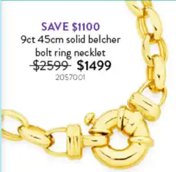 Goldmark 9ct 45cm solid belcher bolt ring necklet offer