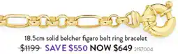 Goldmark 18.5cm solid belcher figaro bolt ring bracelet offer